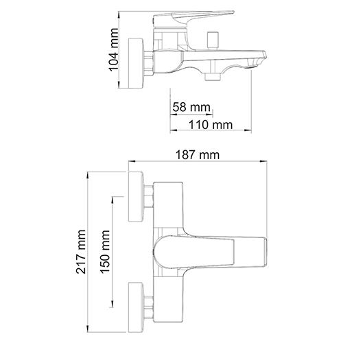 Смеситель для ванны и душа WasserKRAFT Lopau 3201