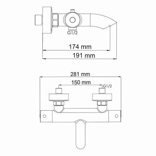 Термостатический смеситель WasserKRAFT Berkel 4811 Thermo