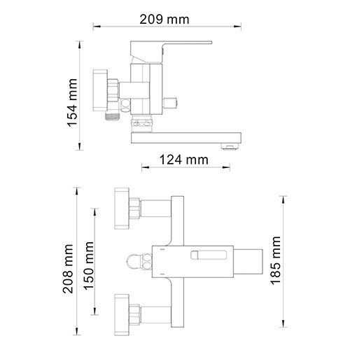 Смеситель для ванны и душа WasserKRAFT Alme 1501