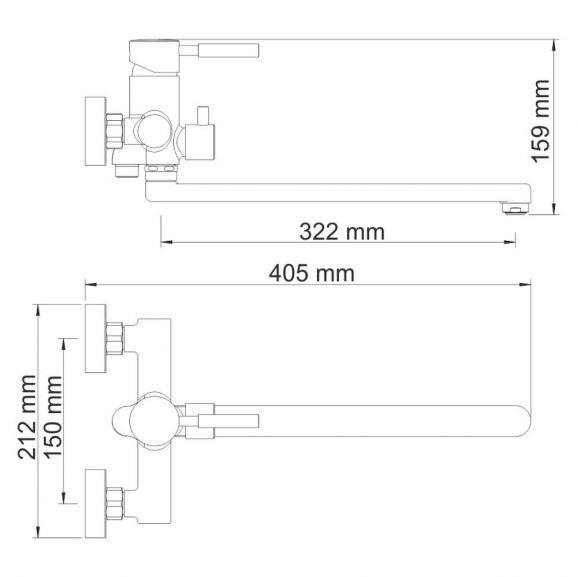 Смеситель для ванны и душа WasserKRAFT Main 4102L