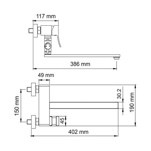 Смеситель для ванны WasserKRAFT Aller 1062L