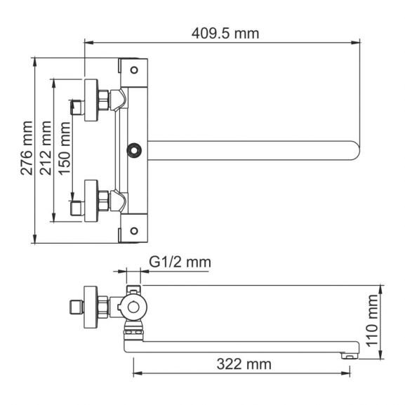 Термостатический смеситель WasserKRAFT Berkel 4822L Thermo универсальный