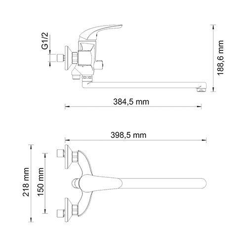 Смеситель для ванны WasserKRAFT Rossel 2802L