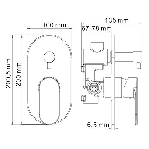 Смеситель для душа WasserKRAFT Elbe 7441