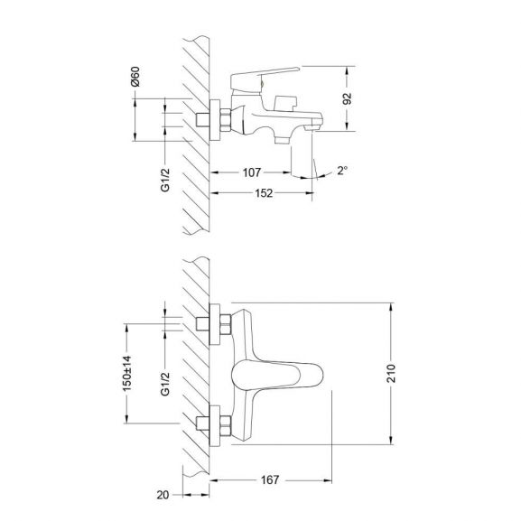 Смеситель Lemark Point LM0314C для ванны и душа