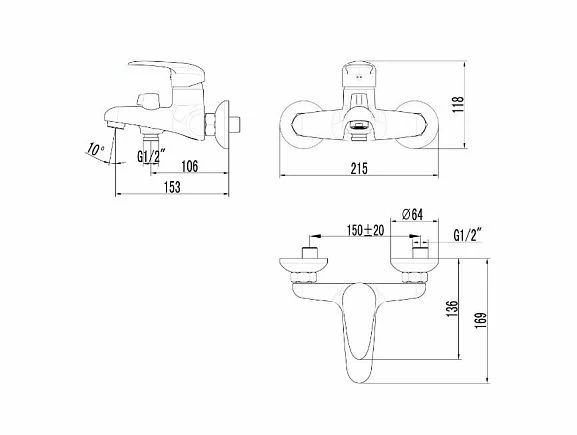 Смеситель Lemark Pramen LM3314C для ванны и душа_1