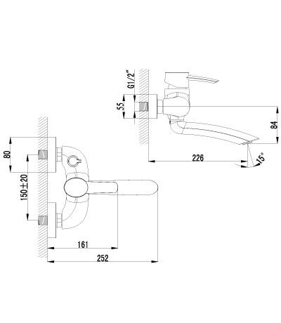 Смеситель Lemark Atlantiss LM3214C для ванны