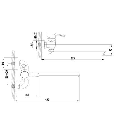 Смеситель Lemark Atlantiss LM3217C для ванны