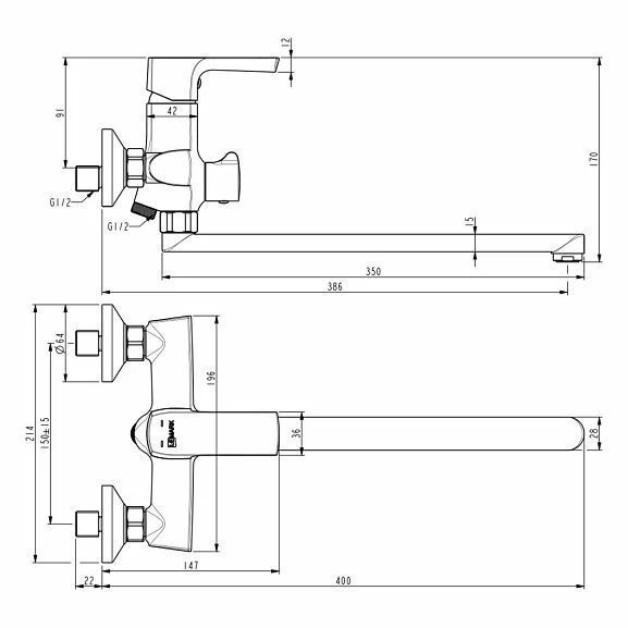 Смеситель Lemark Ursus LM7251BL универсальный черный_1