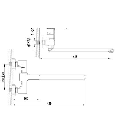 Смеситель Lemark Basis LM3617C для ванны