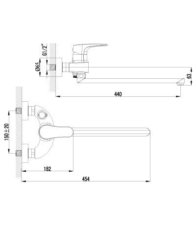 Смеситель Lemark Shift LM4317C для ванны