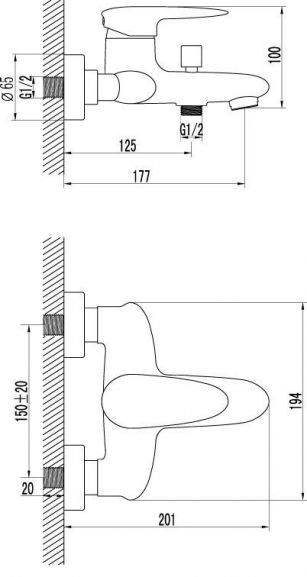 Смеситель Lemark Status LM4402C для ванны