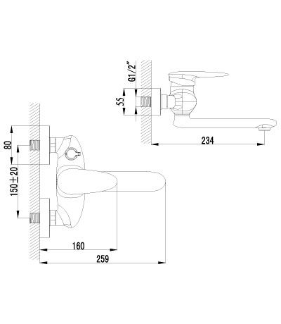 Смеситель Lemark Status LM4414C для ванны