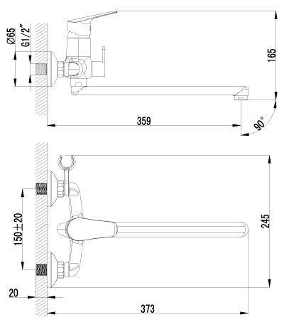 Смеситель  Lemark Partner LM6551C универсальный