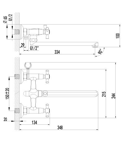 Смеситель Lemark Contour LM7451C универсальный