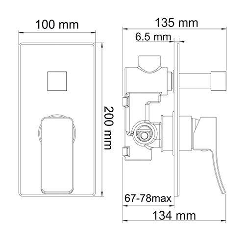 Смеситель WasserKRAFT Aller 10641WHITE для ванны и душа скрытый монтаж