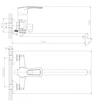 Смеситель для ванны Rossinka T40-32