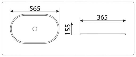 Накладная раковина CeramaLux N 9025-1 56,5*36,5